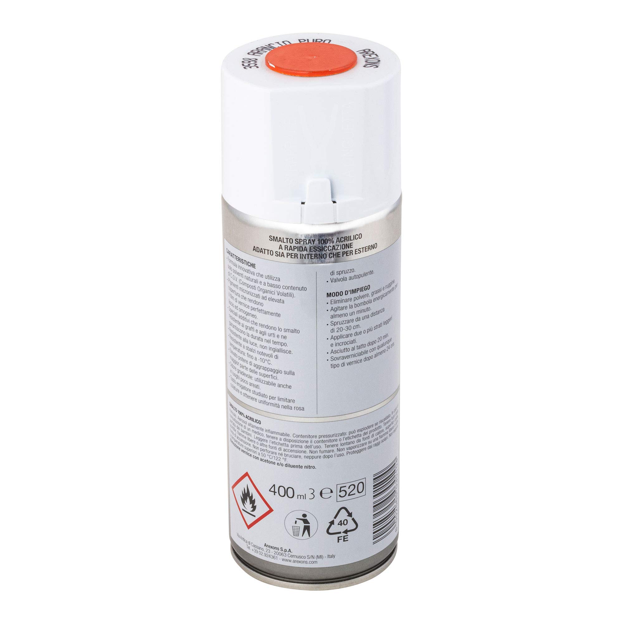 arexons-vernifer-smalto-acrilico-arancio-puro-spray-400-ml image 2