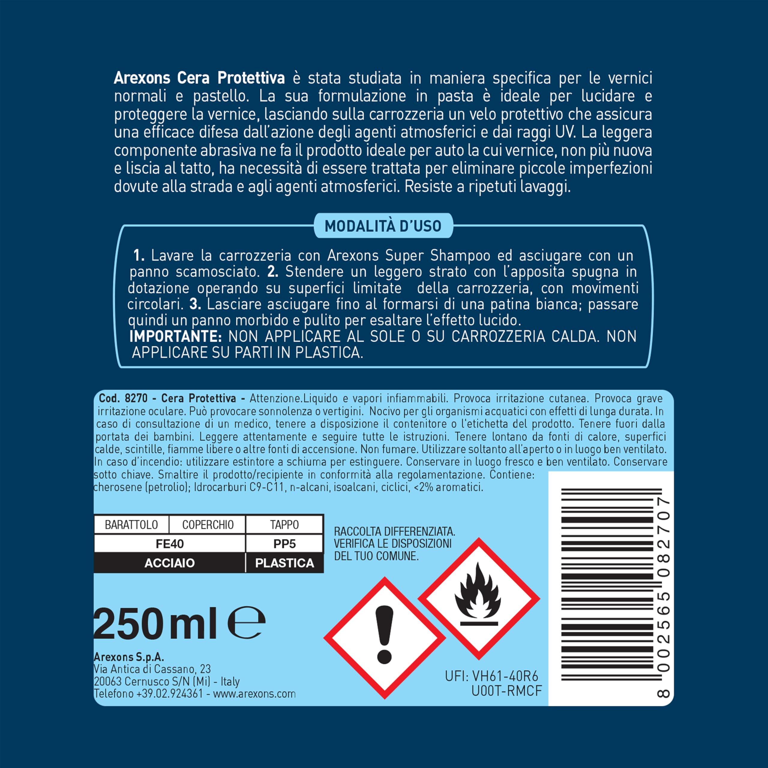 arexons-cera-auto-protettiva-lucida-anti-uv-250-ml image 3