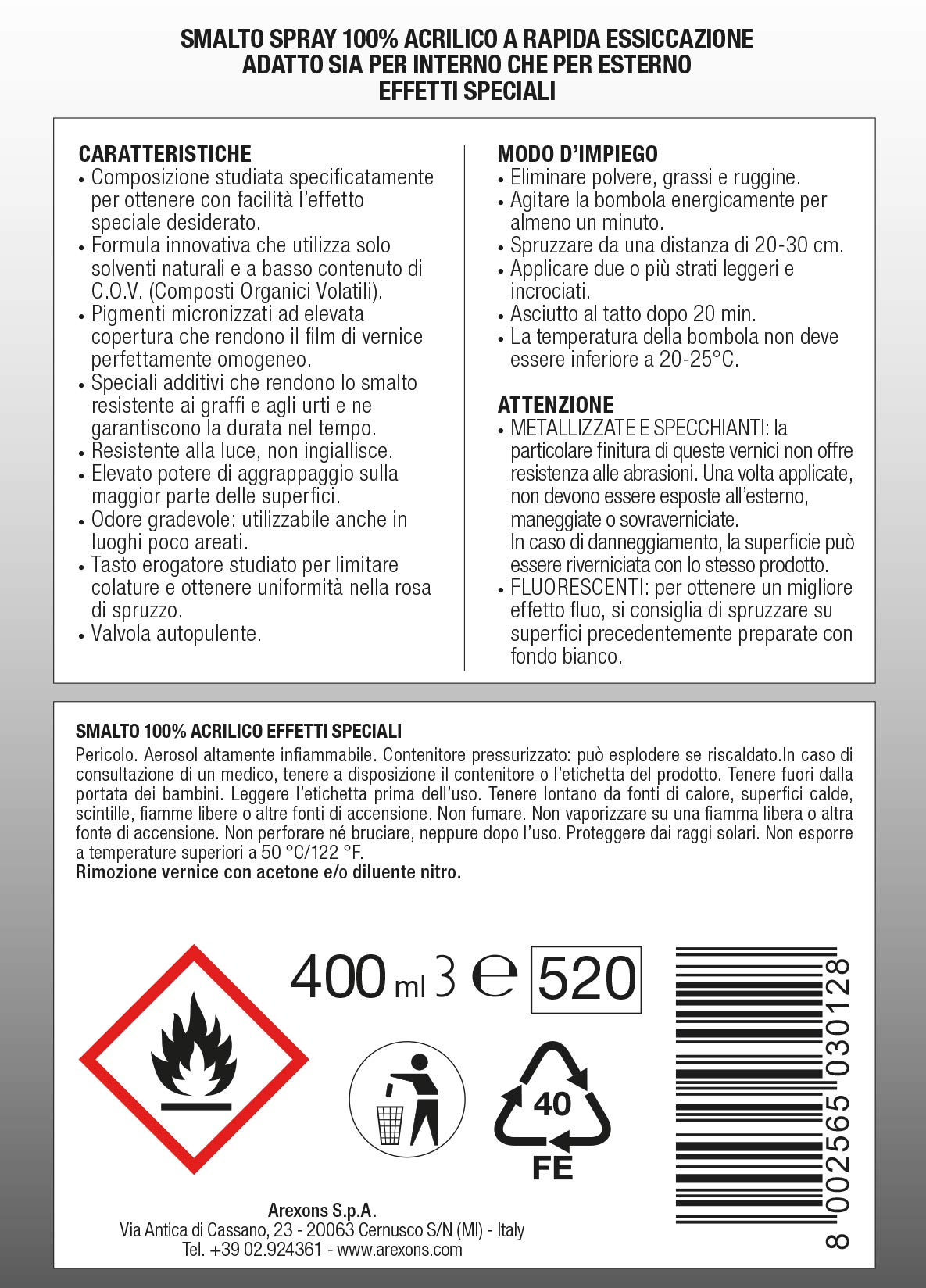 arexons-smalto-100-acrilico-fluorescente-blu-400-ml-spray image 3