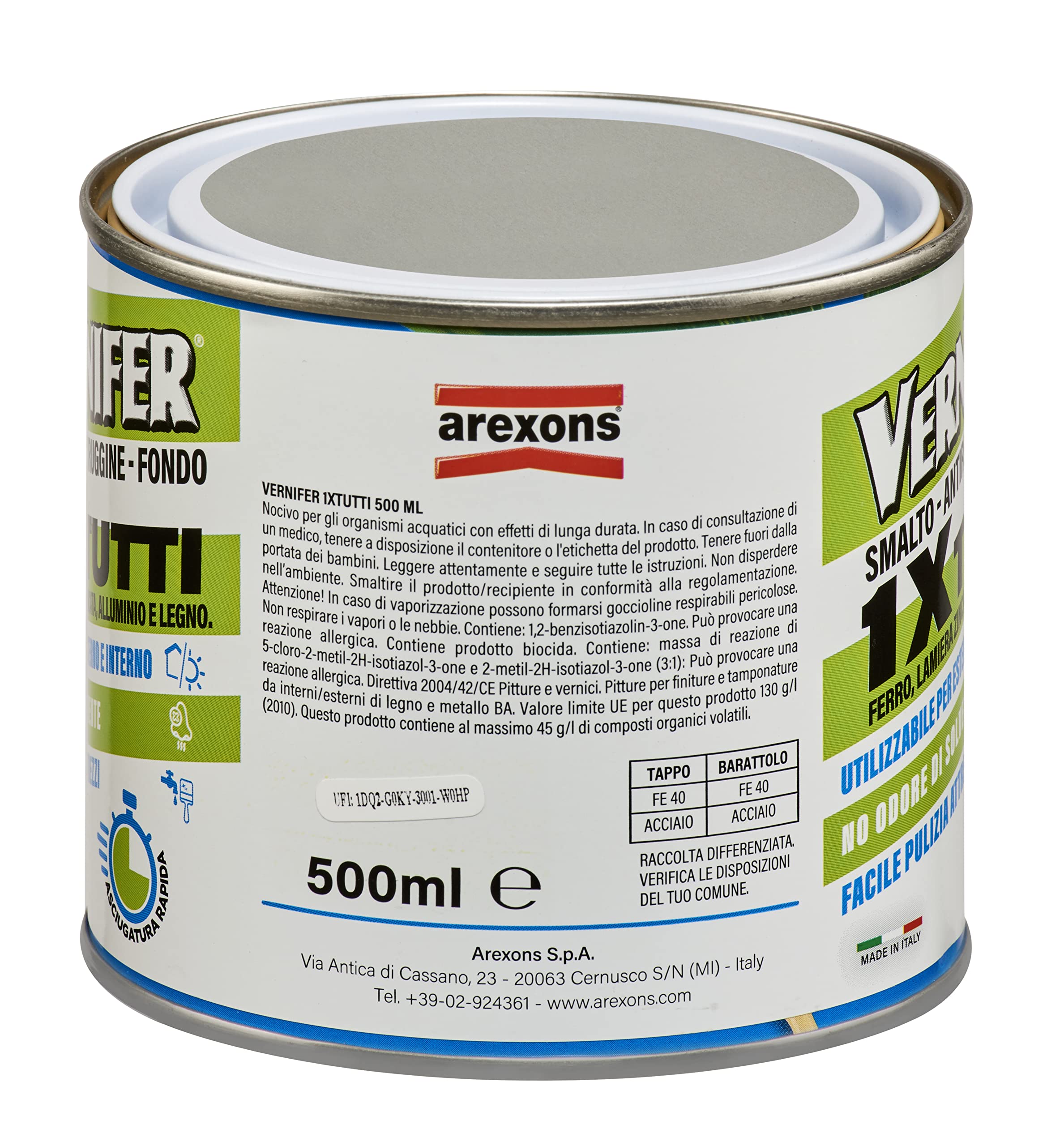 arexons-vernifer-1xtutti-smalto-acrilico-antiruggine-500-ml-grigio-perla-brillan image 2