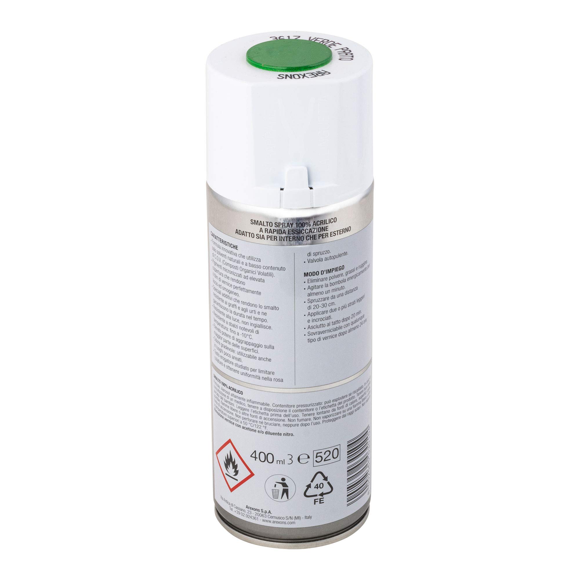 arexons-smalto-100-acrilico-spray-universale-verde-400-ml image 2