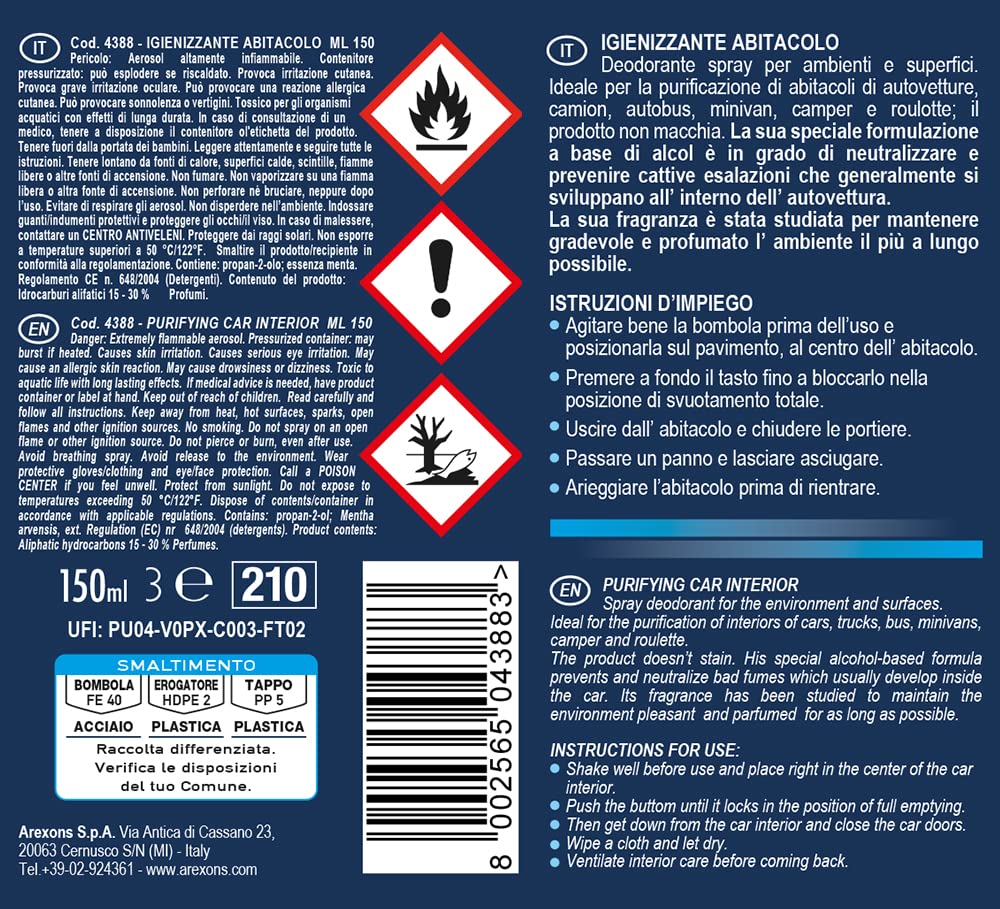 arexons-igienizzante-abitacolo-auto-menta-spray-150-ml image 2
