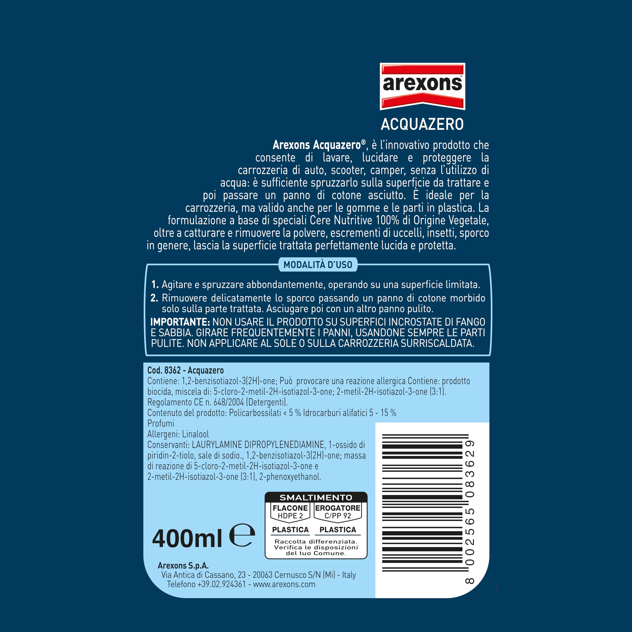 arexons-acquazero-trattamento-auto-a-secco-400-ml image 3