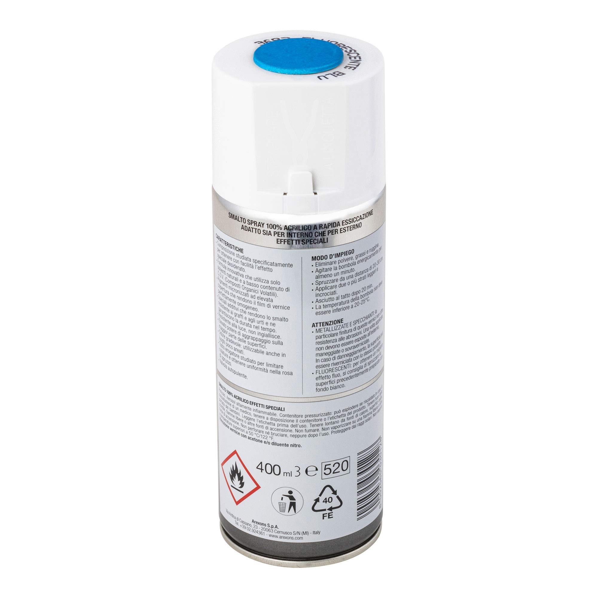 arexons-smalto-100-acrilico-fluorescente-blu-400-ml-spray image 2