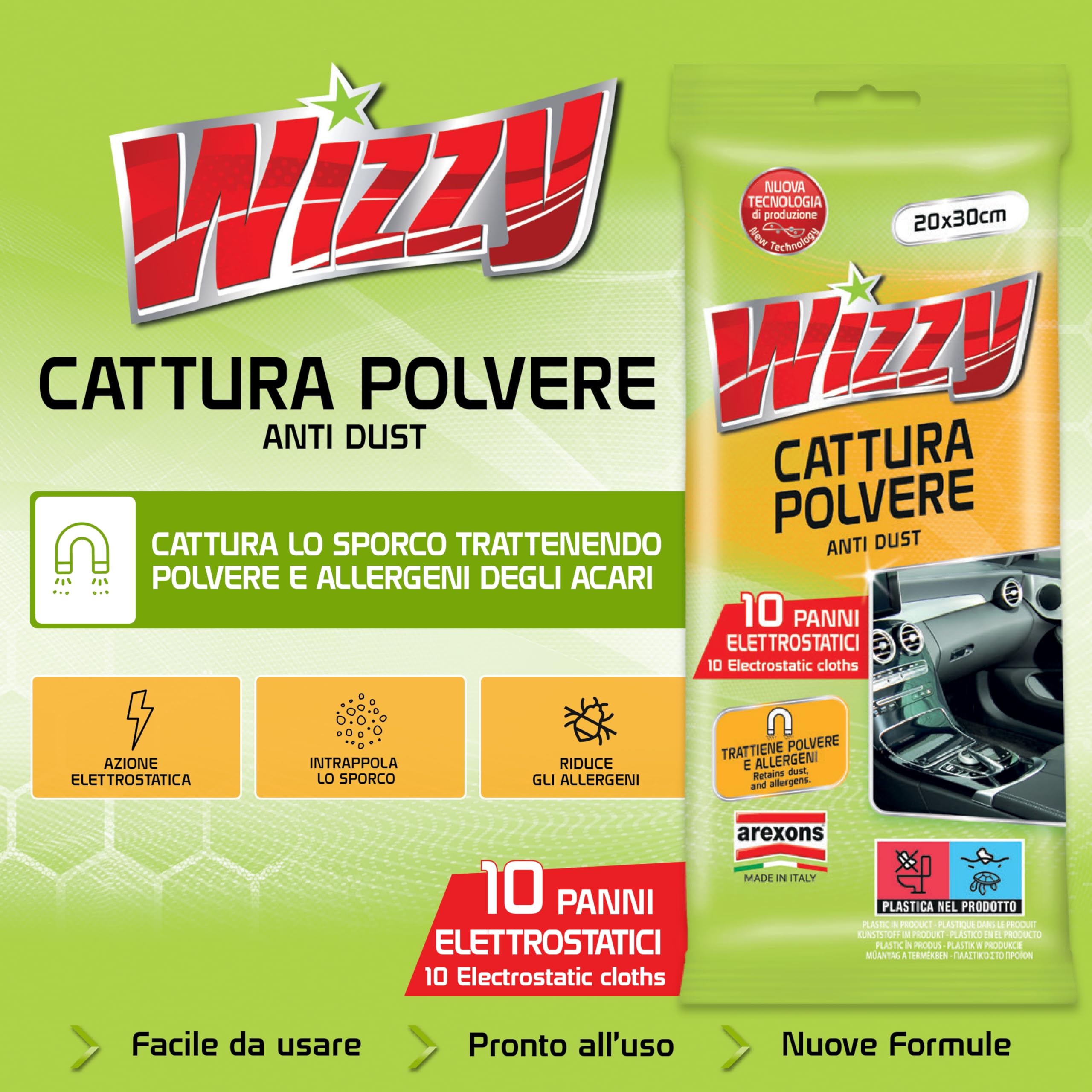 arexons-wizzy-panni-catturapolvere-elettrostatici-10-pezzi image 2