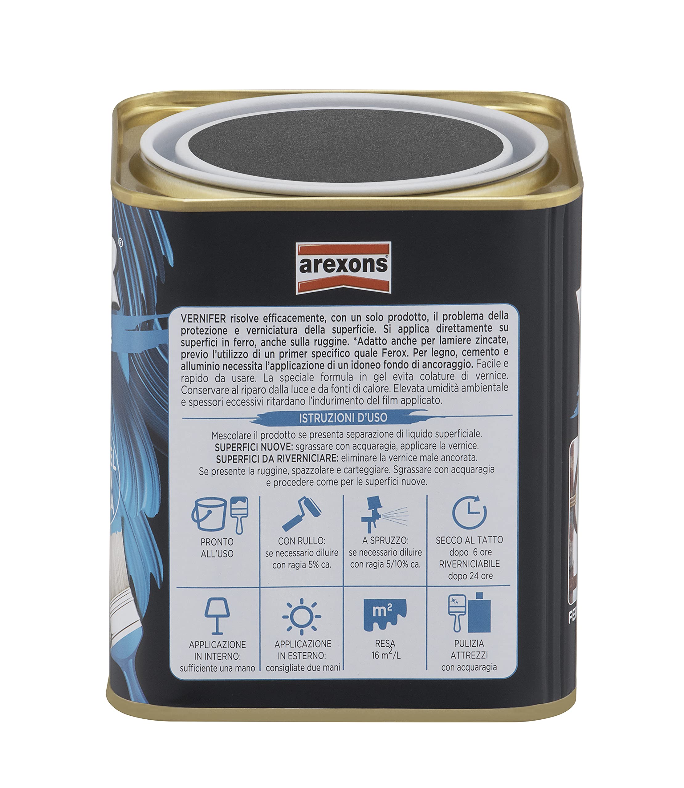 arexons-vernifer-smalto-antiruggine-antracite-antichizzato-750-ml image 2