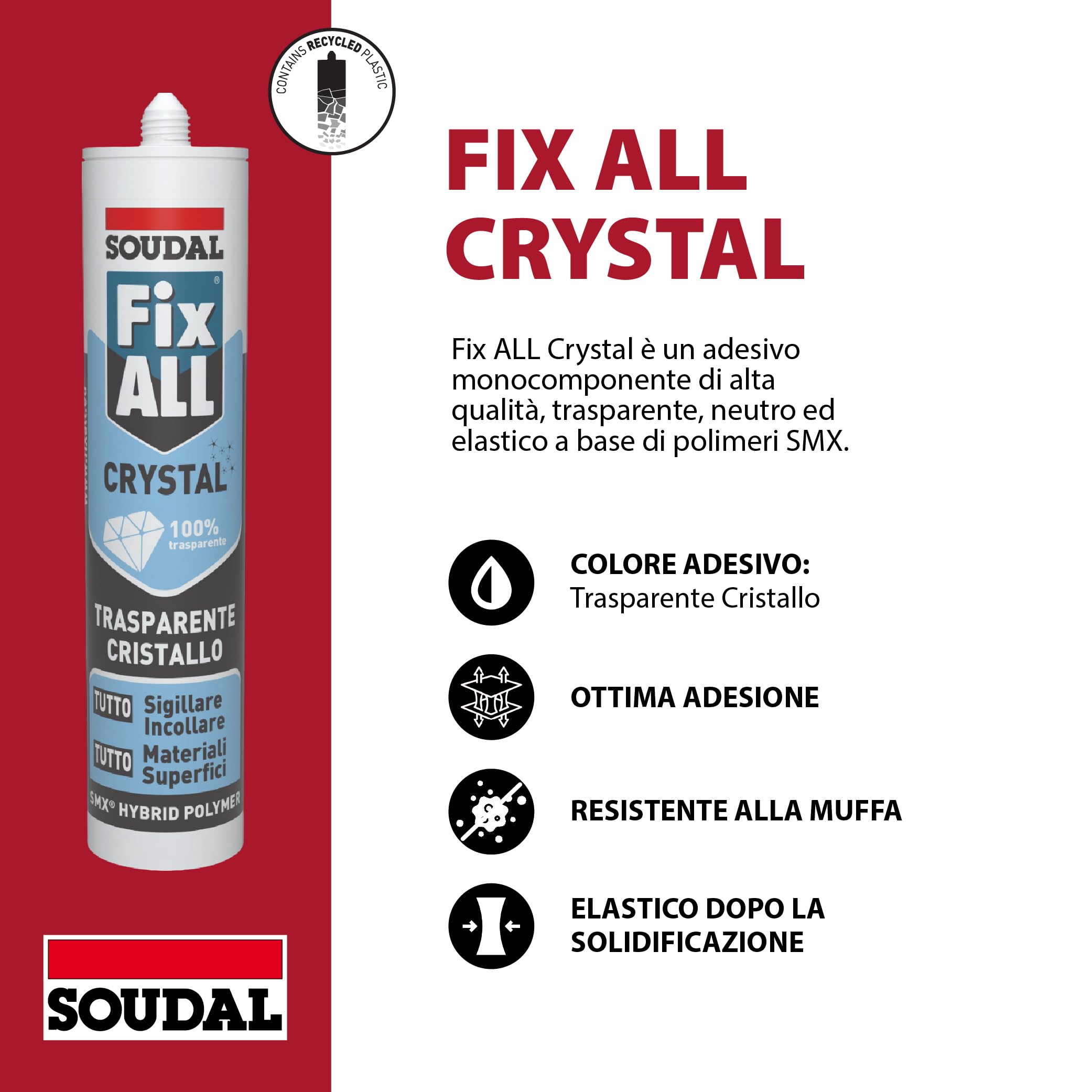soudal-fix-all-crystal-sigillante-adesivo-trasparente-290ml image 2