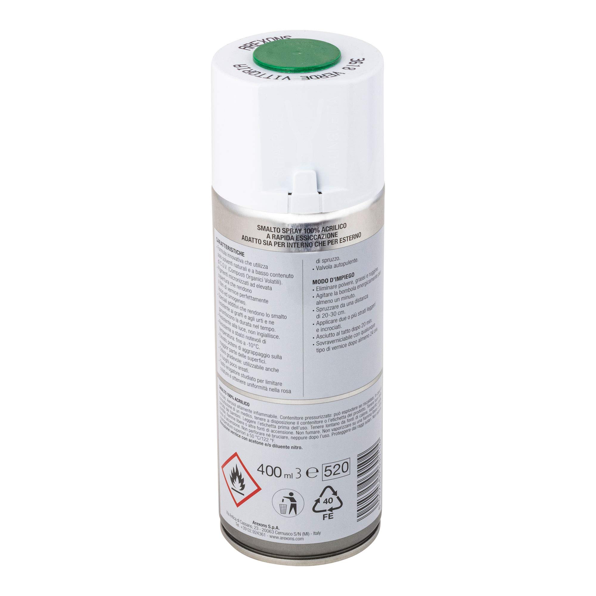 arexons-smalto-spray-100-acrilico-verde-vittoria-400-ml image 2