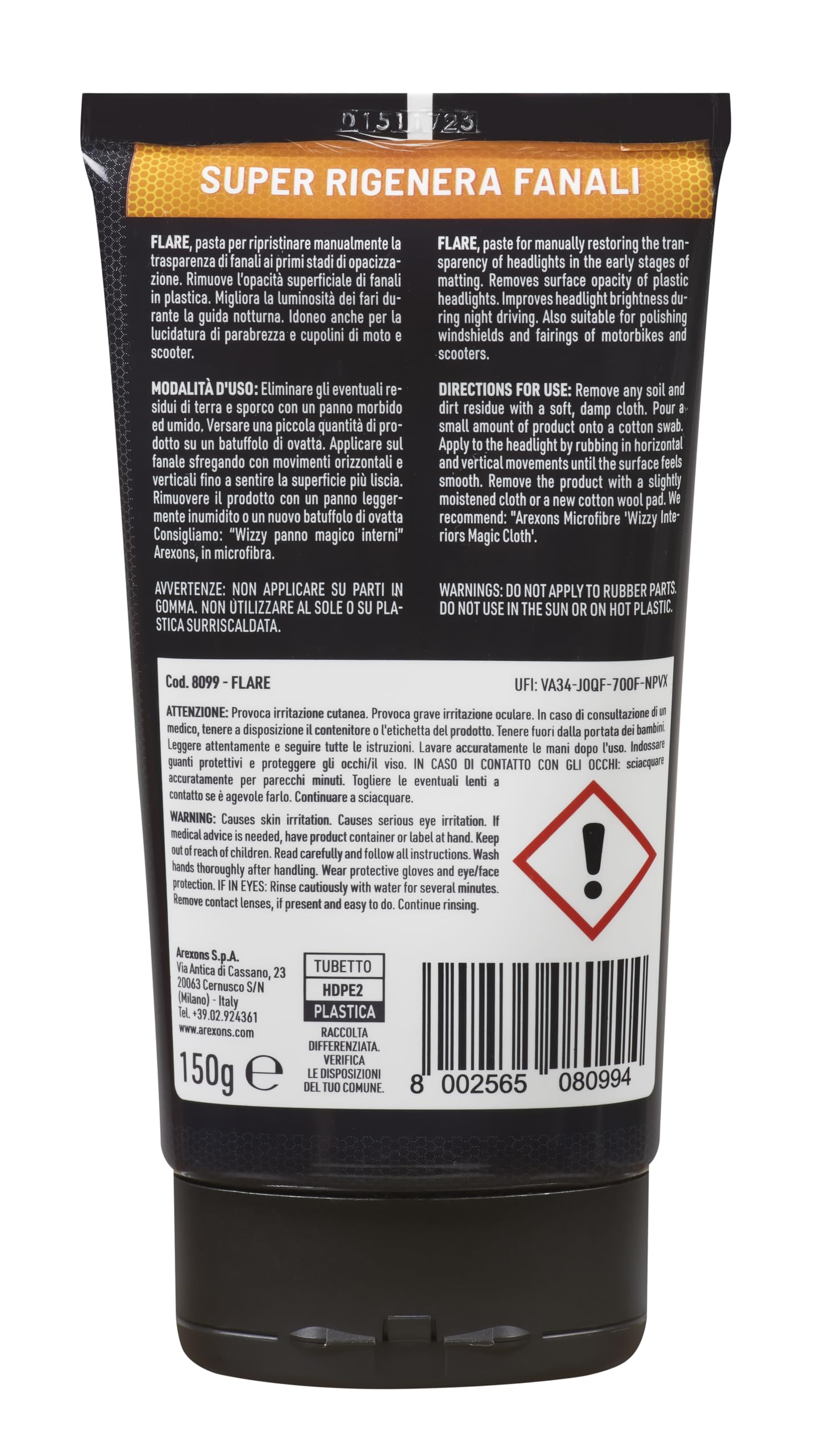 arexons-car-care-pro-flare-rinnova-fanali-pasta-150-g image 3