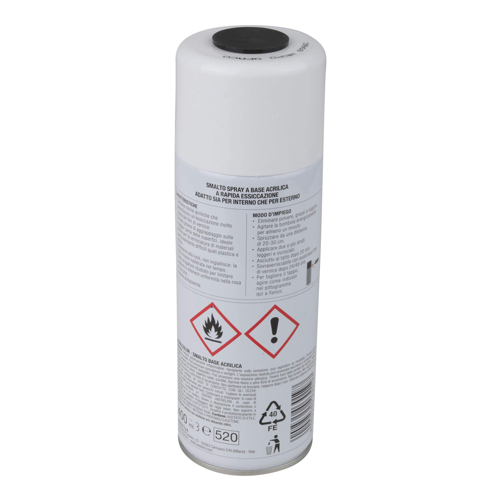 arexons-acricolor-smalto-spray-nero-opaco-400-ml image 2