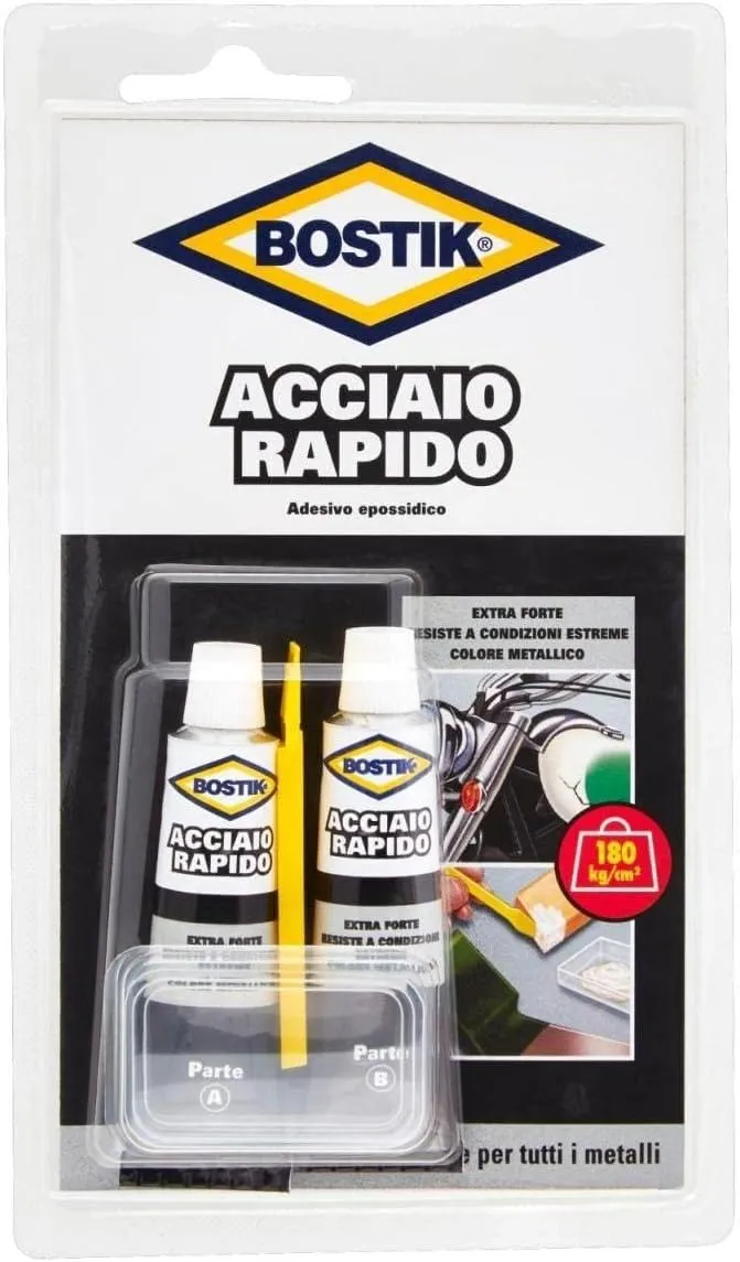 bostik-acciaio-rapido-colla-epossidica-per-metalli-grigio-metallizzato-30-ml image 1