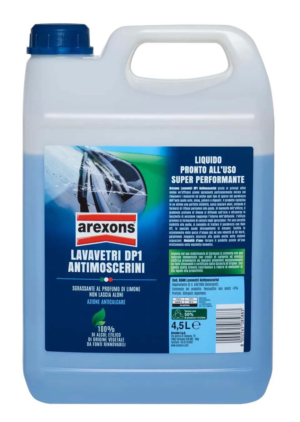 arexons-lavavetri-dp1-antimoscerini-limone-pronto-all-uso-4-5-l image 1