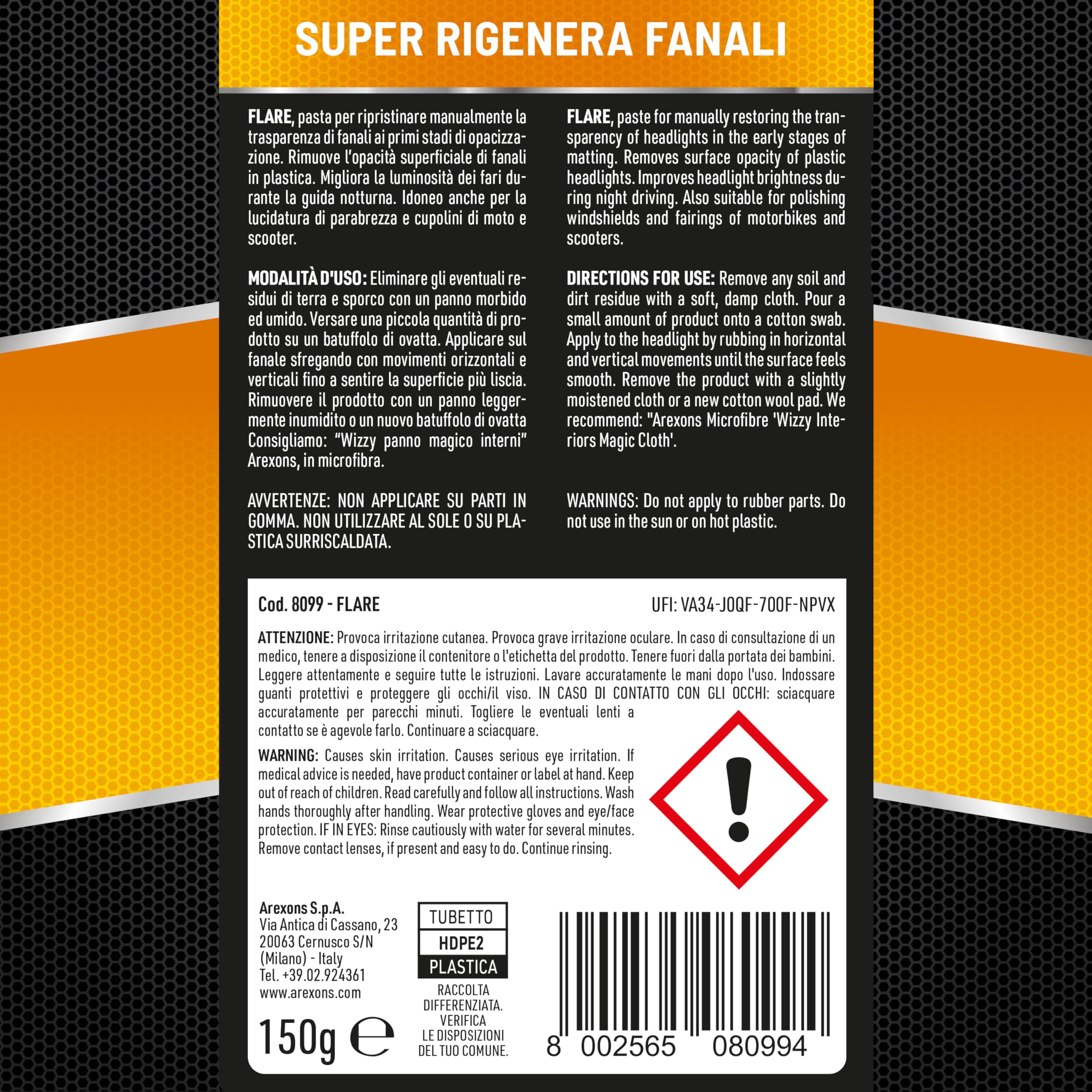 arexons-car-care-pro-flare-rinnova-fanali-pasta-150-g image 2