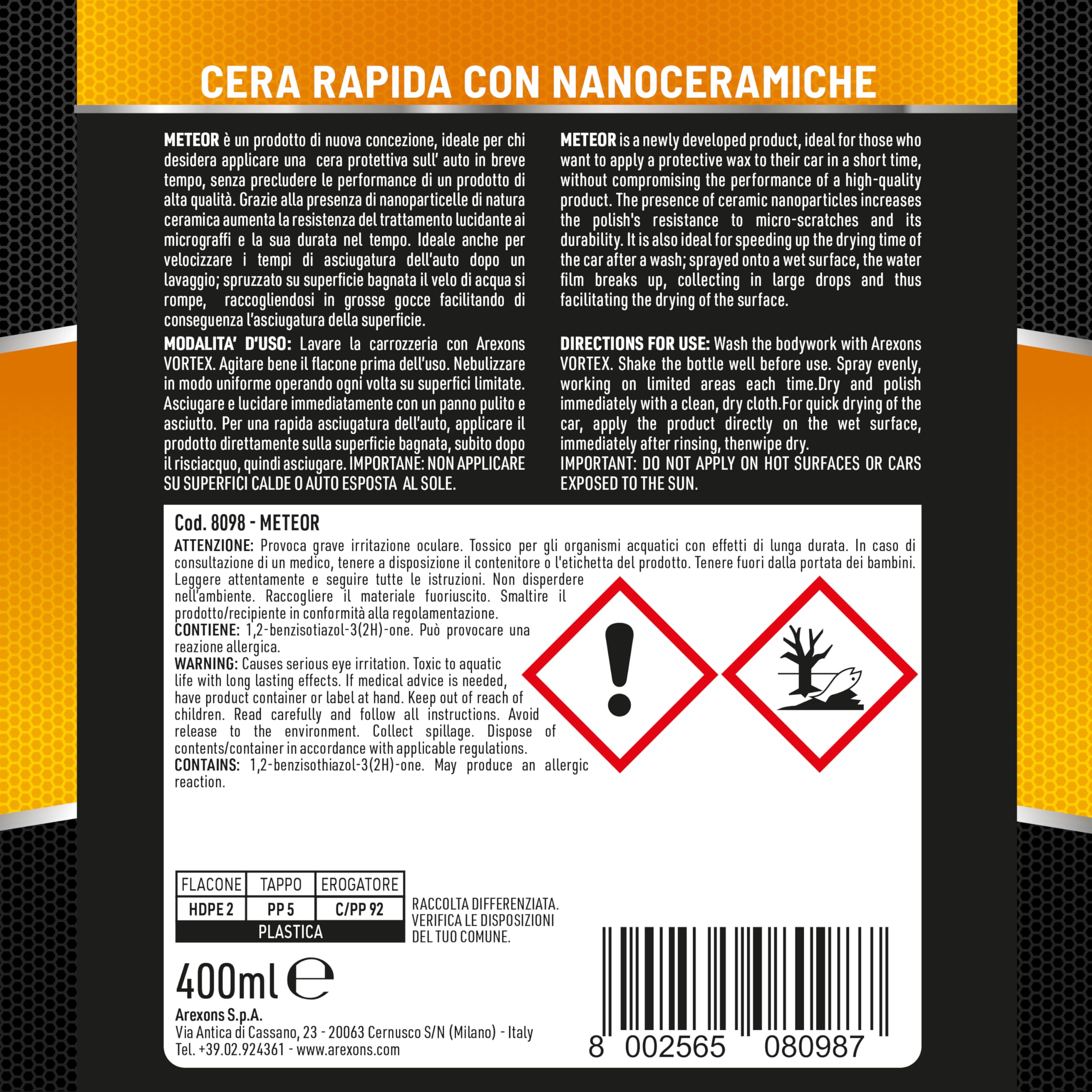 arexons-car-care-pro-meteor-cera-auto-rapida-nanoceramica-spray-400-ml image 2