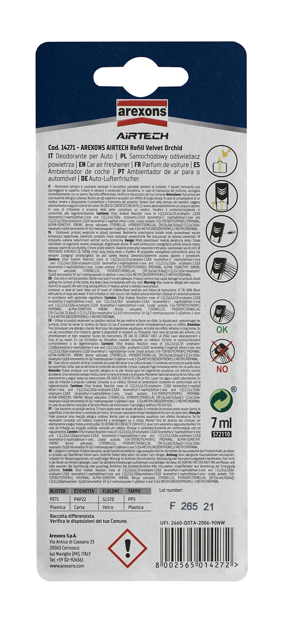 arexons-airtech-car-oriental-flower-ricarica-profumatore-auto-7-ml image 2