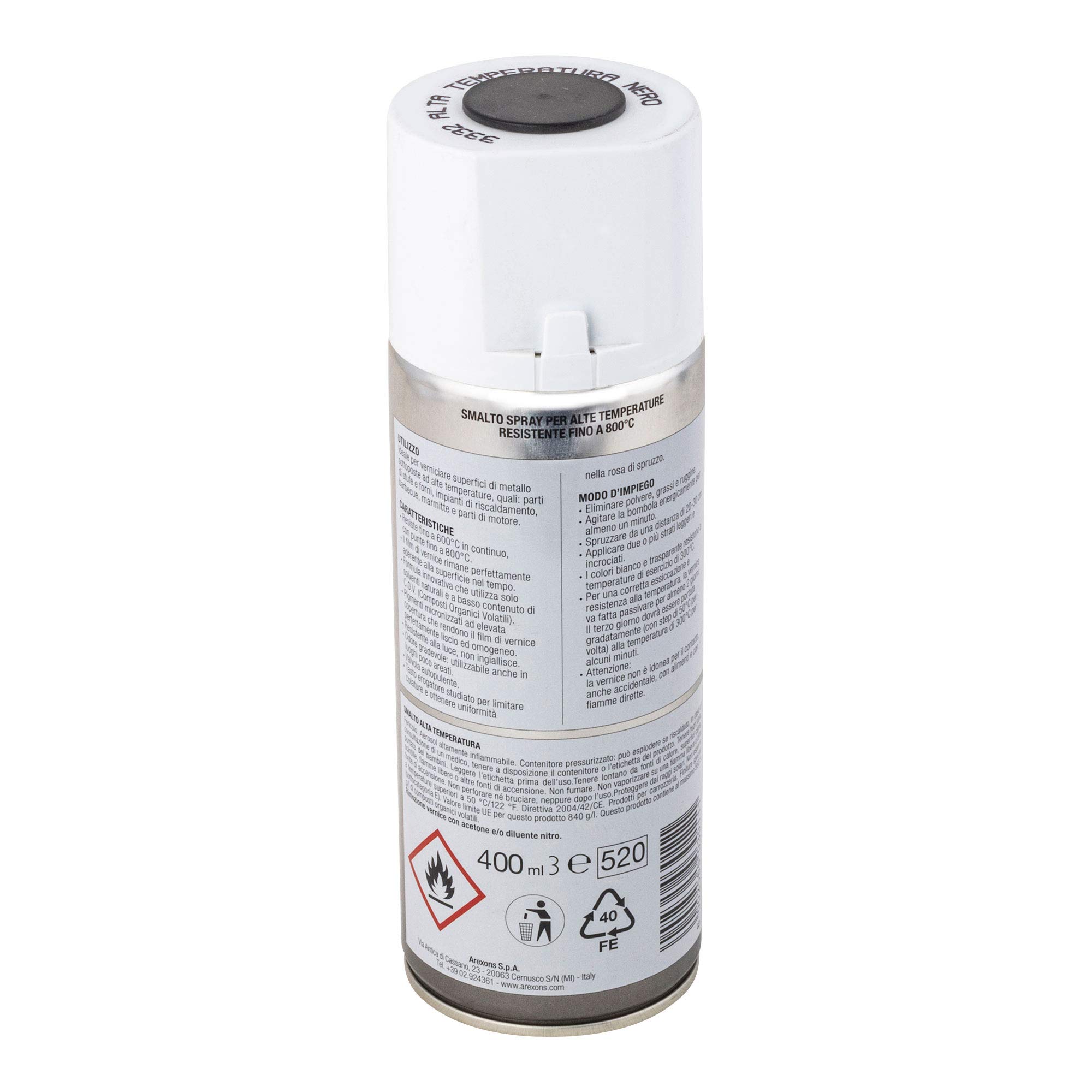 arexons-smalto-100-acrilico-alta-temperatura-nero-400-ml-spray image 2