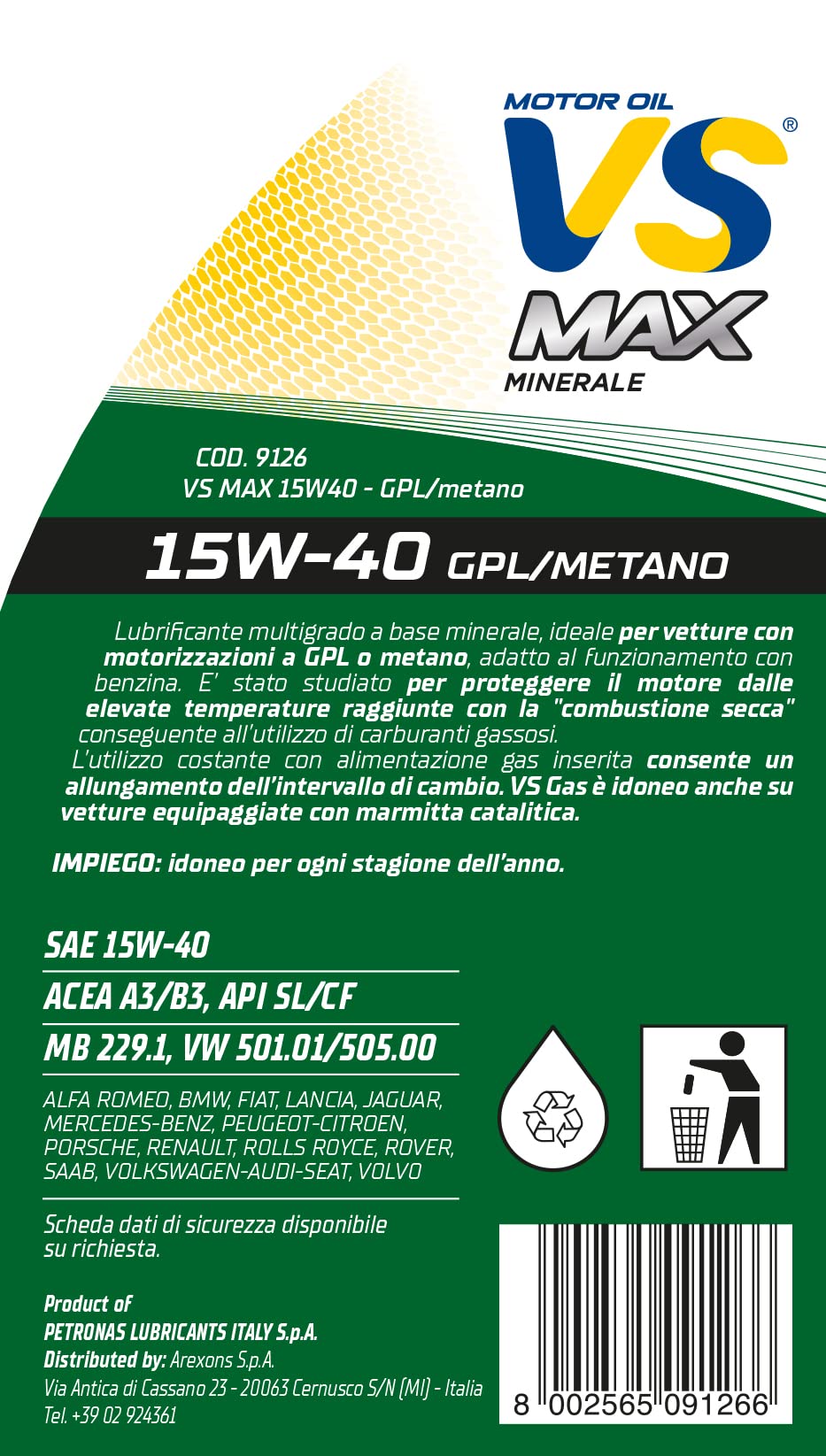 arexons-vs-max-15w-40-minerale-gpl-metano-1-l-olio-motore image 2